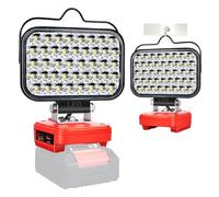 GZYZ Lampada a LED a batteria per un luminoso PXC 18 V, 126 W, 5800 lm, senza fili, da campeggio con USB e di tipo C, per giardini, garage (nessuna batteria) (rosso 126 W per Einhell 18 V)