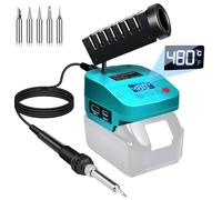 GZYZ Set saldatore a batteria compatibile con batteria Makita 18 V, saldatore portatile con USB e tipo C, intervallo di temperatura regolabile 180-480 °C per lavori fai da te, lavori elettrici (senza