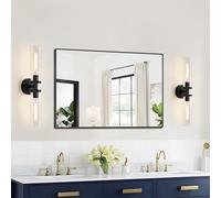 GZZBMY E27 Vintage Applique da Parete Paralume in Glass Lampada da Parete Interno Rétro Industriale Doppi Iluminazioni per Pareti Soggiorno Camera Ristorante (Senza Lampadina) (Nero,2 Pezzi)