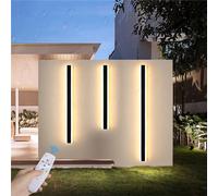 GZZBMY Esterni Luce da Parete con Telecomando LED Interni Lungo Dimmerabile Applique da Parete Impermeabile IP67 Moderno Lampada da Parete Metallo Luci da Parete Portico Patio Garage (Nero,150CM)