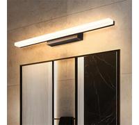 GZZBMY LED Nero Bagno Lampada da Parete Interno Applique da Specchio Cosmetica Lungo Moderna Luce da Parete Semplice Alluminio Acrilico Illuminazione Parete per Balcone Corridoio (Luce Calda,80cm)