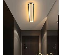 GZZBMY Metallo Plafoniera LED Rettangolare 24W Lampada da Soffitto Moderna Alluminio Iluminazioni da Plafoniere 100W Equivalente Illuminazione per Soggiorno Camera da Letto (Nero Luce Calda,60CM)