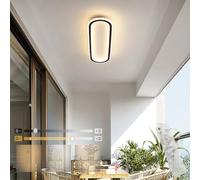 GZZBMY Moderna LED Plafoniera lineare con Telecomando lampada da soffitto ad anello lungo Dimmerabili Alluminio Plafoniera Per Soggiorno Camera Letto Cucina Bagno (Schwarz,40CM)