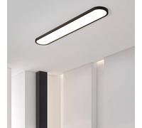 GZZBMY Plafoniera LED Lineare Lampada da Soffitto Alluminio Moderna Acrilica 2.8cm Ultra Sottile Spettro Completo Minimalista Plafoniere per Camera da Letto Cucina Corridoio (Nero Luce Neutra,100CM)