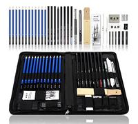 H & B Sketch Set di matite per artisti Kit da disegno in caso di cerniera con pad da disegno, tutti i materiali vari e materiali d'arte per la tua pittura (40 Pezzi)