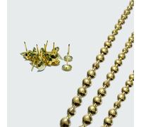 H-BOLT - Strisce decorative universali per tappezzeria e mobili, 5 e 10 metri, con puntine sfuse per una facile installazione (oro 9,5 mm, 10 metri)