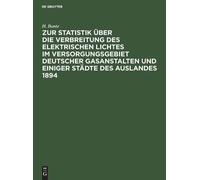 H Bunte Zur Statistik Über Die Verbreitung Des Elektrischen L (Copertina rigida)