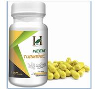 H&C Herbal Neem & Curcuma Capsule 120 Veg Caps 450mg | Immunità & Pelle - Con...