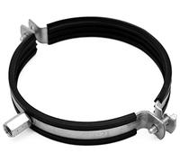 H&C VENT Fascetta per tubi 125 mm Pantalone Diametro con inserti in gomma - Staffa di montaggio condotto aria HVAC - Fascetta supporto uscita scarico ventilazione con guarnizione in gomma
