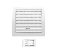 H&C VENT Griglia di ventilazione copertura con protezione dagli insetti, cursore, tappo per canale HVAC ABS, cappa aspirante per tubo di scarico dell'aria (Bianco, 150 x 150 mm)