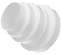 H&C VENT Riduttore universale per canali di ventilazione in PVC, diametro 80, 100, 120, 125, 150 mm, elemento di sistema di aria circolare in più dimensioni