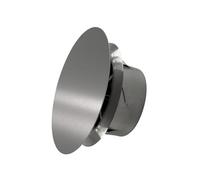 H&C VENT Valvola a disco regolabile in argento, Ø 100 mm, copertura rotonda in acciaio e ventilazione con diffusore regolabile, valvola tubo di ventilazione e griglia di ventilazione, tubo di scarico