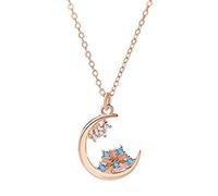 H Collana Collana Con Fiocco Di Neve Regolabile Per Le Donne Pendente Della Catena Della Luna Collane Di Fiori Ragazze Collane E Ciondoli Congelati Collane Della Sorella Abbinate (Gold, One Size)