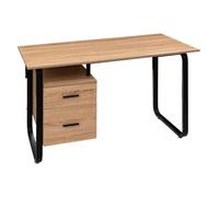 H confort xl 5five - scrivania bava con piedistallo effetto legno nero