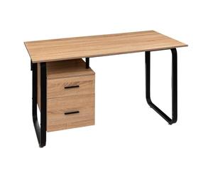 H confort xl 5five - scrivania bava con piedistallo effetto legno nero