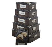 H confort xl Scatola con Angoli in Metallo x6 Cocoon Imp, Multicolore e, Marrone, L