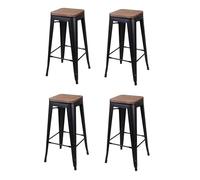 H confort xl Sgabelli da bar vintage Liv - Altezza 77 cm. - Nero