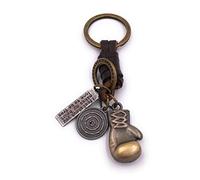 H-Customs Guantoni boxe sport portachiavi speciale ciondolo in metallo bronzo.., argento, Taglia unica