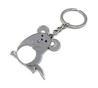 H-Customs Portachiavi a forma di topo felice, argento