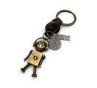 H-Customs robot cuffia ciondolo portachiavi in pelle bronzo bronzo