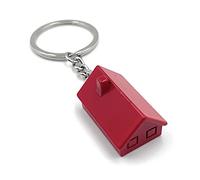 H-Customs Wohnhaus - Portachiavi a forma di casa, colore: Rosso