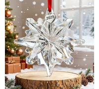 H&D HYALINE & DORA 2025 Cristallo Fiocco di Neve Ornamento Cristallo Trasparente Sfaccettato Fiocco di Neve Ornamento di Natale Acchiappasole