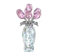 H&D HYALINE & DORA - Bouquet di rose in cristallo rosa, fatto a mano, regalo per la mamma, da donna, ornamento da collezione per casa, tavolo, matrimonio, San Valentino, regalo per lei