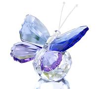 H&D Hyaline&Dora Farfalla in vetro blu e viola con base a sfera, ornamento decorativo fermacarte in cristallo per soggiorno, souvenir regalo di compleanno decorazione per la casa