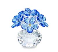 H&D HYALINE & DORA Statuetta a forma di fiore di cristallo blu, non ti scordar di me, regalo per mamma, moglie, fidanzata, ornamento floreale in vetro cristallo per casa ufficio centrotavola da tavolo