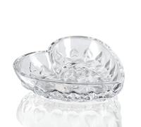 H&D HYALINE & DORA Vassoio per gioielli da donna in cristallo da 13 cm, a forma di cuore, piatto trasparente per gioielli, anello per compleanno, amici, famiglia quotidiana