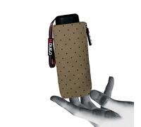 H.DUE.O Ombrello Tascabile [Solo 17 Cm] con Cupola Large. Ombrello Ultra-Leggero da Viaggio, Ombrello Portatile Piatto Resistente Asciugatura Rapida [MICRODOTS] (SAND)