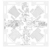 H DUPONT DUPCARPW123C - Un quadrato di seta da appendere - Tessuto 100% seta - 90x90cm - Geisha