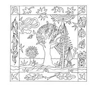 H DUPONT DUPCOUDF002C - Un cuscino di seta da appendere - Tessuto 100% seta - 40x40cm - alberi