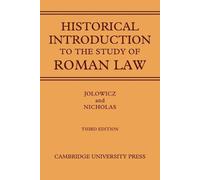 H. F. Jolowicz Barry N A Historical Introduction to the Study of Ro (Tascabile)