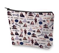 H Fans - Astuccio in tela con cerniera I AM FIRE, borsa per il trucco JRRT Lovers, borsa da toilette per gli amanti dei libri, regalo per lei, Io Sono Fuoco