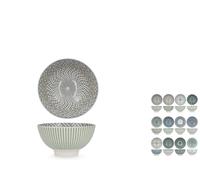 H&H by Bruno Barbieri Set 12 Poke Bowl Nora Ø10 cm - Ciotole in Porcellana Decorata Multicolor, Ideali per Snack, Salse e Dessert, Lavastoviglie e Microonde