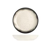 H&H 12 piatti fondi Marte in stoneware con superficie puntinata e da pennellate