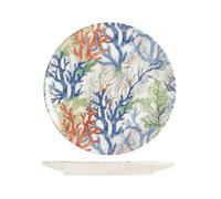 H&H 12 piatti piani Mayabay in stoneware decorati cm 26