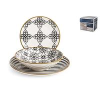 Servizio Tavola Palmaria 18 Pezzi In Stone Ware Decorato. Composto Da 6 Piatti 6