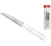 H&H 20K Confezione 6 Coltelli Bistecca Sbucciatori, Falso, Grigio/Bianco, 8x29x1 cm
