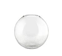 H&H 287600 Vaso Vetro Sfera Grande,Decorato Mezzo Crecre,Trasparente, H 23 cm