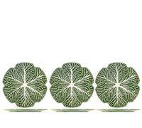 H&H 3 piatti Verza in stoneware decorati cm 30,5