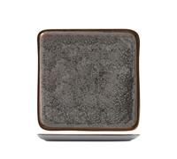 H&H 3241112 Piatto Quadrato Velvet, Stoneware, 21 cm, Bianco