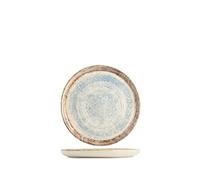 H&h piatto pane sky in stoneware azzurro e marrone cm 14