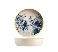 Piatto Fondo In Stoneware Indigo Cm20, Beige E Blu, H&H