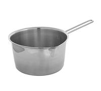 H&H 3317016 Casseruola Conica con Becco 1 Manico Filo, Acciaio Inossidabile, Argento