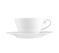 H&H 4373861 Tazza Tè Con Piatto Arianna, Porcellana, Bianco, Cc 170