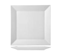 H&H 4402001 Classic Square Piatto Porcellana, Bianco, Piano, 27 cm