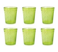 H&H Set 6 Bicchieri da Tavola Giada in Vetro Verde - Cl 32 - Design Elegante e Pratico - Lavabili in Lavastoviglie - Ideali per Acqua, Succhi e Soft Drink