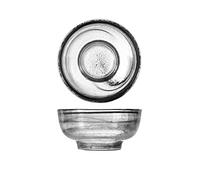 H&h set 6 coppette con piatto alabastro in vetro nero cm 10,5